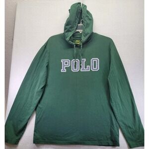 Polo Ralph Lauren Mens XL Green Hooded Long Sleeve Light‎ T-Shirt Tee